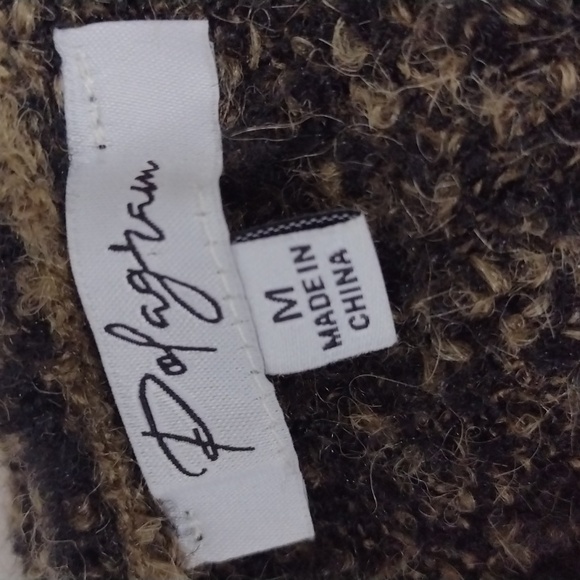 Polagram Oversized Hooded Cardigan in Black and Tan Size M - Picture 6 of 6